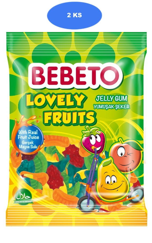 Bebeto  želé cukríky Lovely Fruits 80g (2 ks)